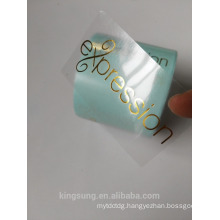 clear PET material gold stamping printing label
